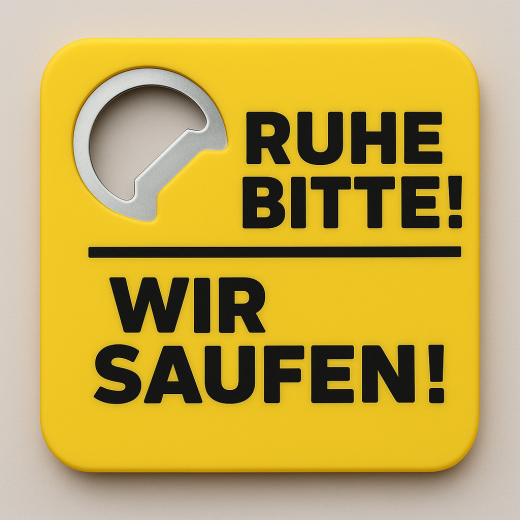 Metall-Bierdeckel mit Flaschenöffner & witzigen Motiven