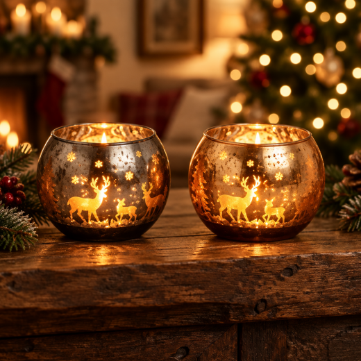 Windlicht Winterlandschaft – Elegante Weihnachtsdeko