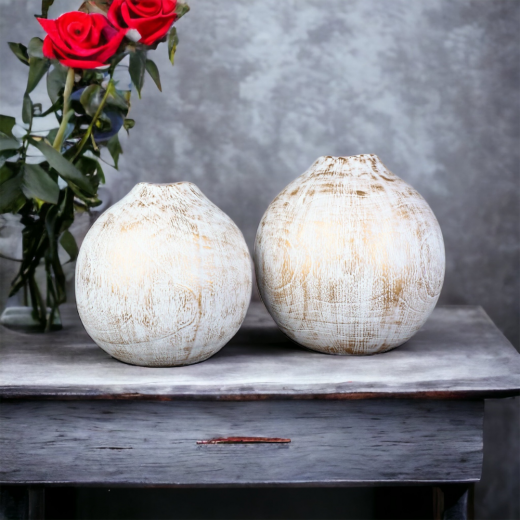 Vase Polyresin – Modern & elegant in Weiß-Gold