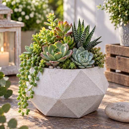 Blumentopf Beton Würfel 6,5x10 cm modern Deko