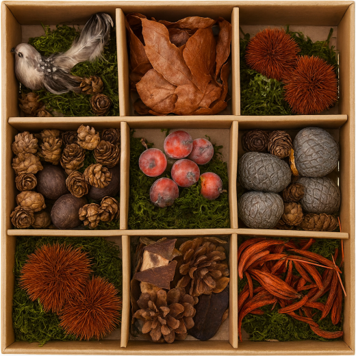 Deko-Set Naturmaterial – 9-teilig für Herbst & Basteln