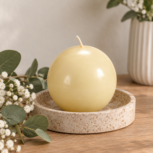 Kugelkerze Ø10 cm Creme