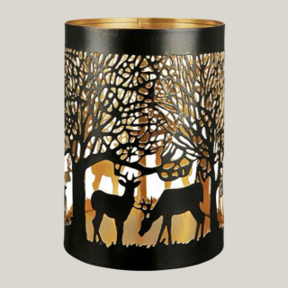 Metall Windlicht Scherenschnitt – Gold-Schwarz Deko