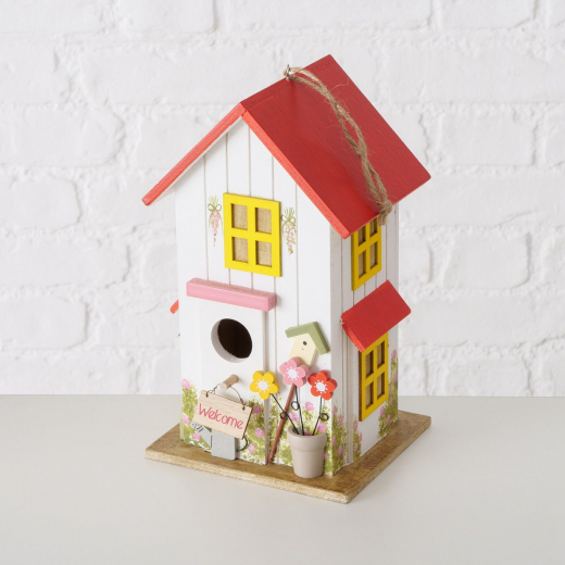 Vogelhaus aus Holz mit &quote;Welcome&quote;