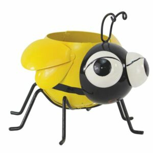 Übertopf &quote;Wackelkopf-Biene&quote; – Metallübertopf in Bienenform, 16 cm