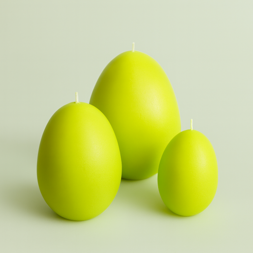 "Ei-förmige Kerze - 12 cm, Brenndauer 38 Stunden"