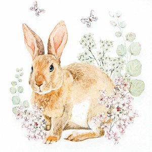 Papierservietten Hase Frühlingsmotiv - 33x33 cm, 20 Stück