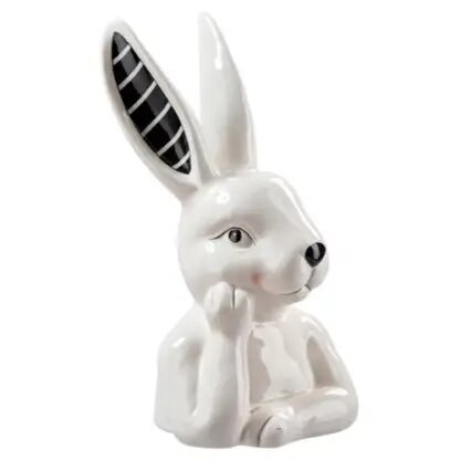 Keramikbüste Hase Langohr 14x29 cm elegant und stilvoll