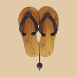 Kleiderhaken 'FlipFlop' aus Holz – Schwarz/Braun, 24 cm
