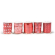 Geschenkband 5er-Set in Rot – je 3 m x 10 mm, versch. Designs