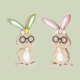 Hasen mit Brille 2er Set – Witzige Osterdeko