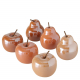 Keramik Apfel & Birne im 2er-Set – Deko in Braun 15 cm-Herbstdeko