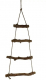 Dekorative Holzleiter zum Hängen - 65 cm, braun, mit Sisal