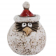 Keramik Vogel "Dickbauch" – Weihnachtsdeko in Rot und Weiß