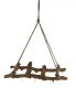 Holzleiter horizontal zum Hängen - 50 cm, braun mit 8 Haken