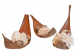 Kokosblatt mit Holzblumen – Naturdeko handgearbeitet