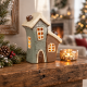 Keramik Windlicht Doppelhaus blau-braun-beige 16,5 cm