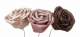 Kunstrosen 3er-Set Ø 5 cm – braun/beige/rosé mit Pick