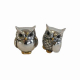 Kleine Deko Eule Silber-Gold – Polyresin 3,5 cm