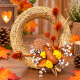 Strohkranz "Igel" mit Herbstdekoration – Handgefertigtes Unikat