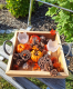Herbstliches Tablett mit Kürbis & Teelicht – Unikat