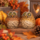 Steingut Eulen Zweier-Set – Herbstdeko für dein Zuhause
