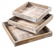 Holztablett quadratisch 3er-Set – natur & dekorativ