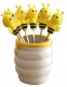 Silikonbienen mit Gabeln im Honigglas – 6er Set