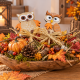Holzstecker Eule 2er Set | Herbstdeko für Blumen & Tisch