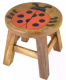 Kinderhocker "Marienkäfer" – Bunter Hocker 25x25x25 cm