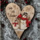 Holz-Herz Anhänger von Seyko – Schneemannfamilie 35 cm