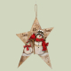 Stern Anhänger – Holzdeko 35 cm mit Schneemann