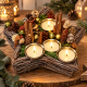 Stern Weihnachtsgesteck – Adventskerzen Deko 36x14 cm