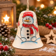 Keramik-Glocke Schneemann – Winterdeko 10 cm zum Hängen
