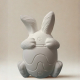 Osterhase aus Gips – 9 cm × 6,5 cm weiß