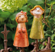 Zaunfigur Hilde & Hans Keramik 20 cm – lustige Gartendeko