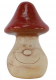 Keramik Pilz mit rotem Hut – Deko mit lächelndem Gesicht
