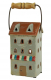 Keramik Windlicht &quote;Mediterran&quote; mit Henkel – Beige, Rot, Weiß, Blau