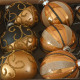 Glaskugel Black and Gold 8 cm | Weihnachtsdeko Luxus