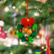 Adventskranz aus Holz mit rotem Band – Erzgebirgische Handarbeit