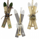 Holz Baumschmuck Ski 3er Set – Weihnachtsdeko 15 cm