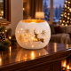 Windlicht Winterlandschaft – Weiß & Gold für Deko!