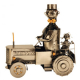 Weinflaschenhalter Traktor aus Metall - Chrom/Silber Dekoration