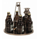Bierflaschenhalter aus Metall für 6 Flaschen - Chrom/Silber