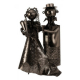 Weinflaschenhalter Brautpaar aus Metall - Chrom/Silber Dekoration