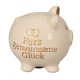 Sparschwein &quote;Fürs gemeinsame Glück&quote; - Keramik mit Goldschrift