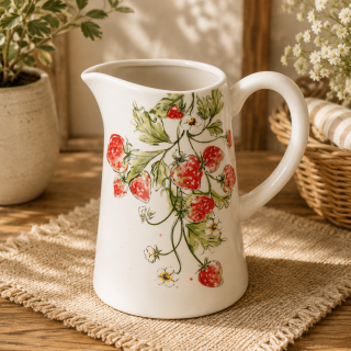 Krug Strawberry 1,25L aus Dolomit fruchtiges Design