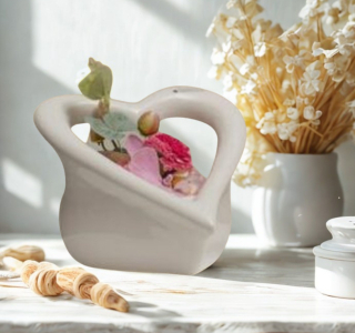 Tiziano Keramik Herzschale Aresi Belvia – Deko cremeweiß