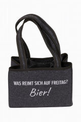 Flaschentasche aus Filz mit 6 Fächern - Bier Geschenk