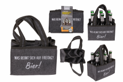 Flaschentasche aus Filz mit 6 Fächern - Bier Geschenk